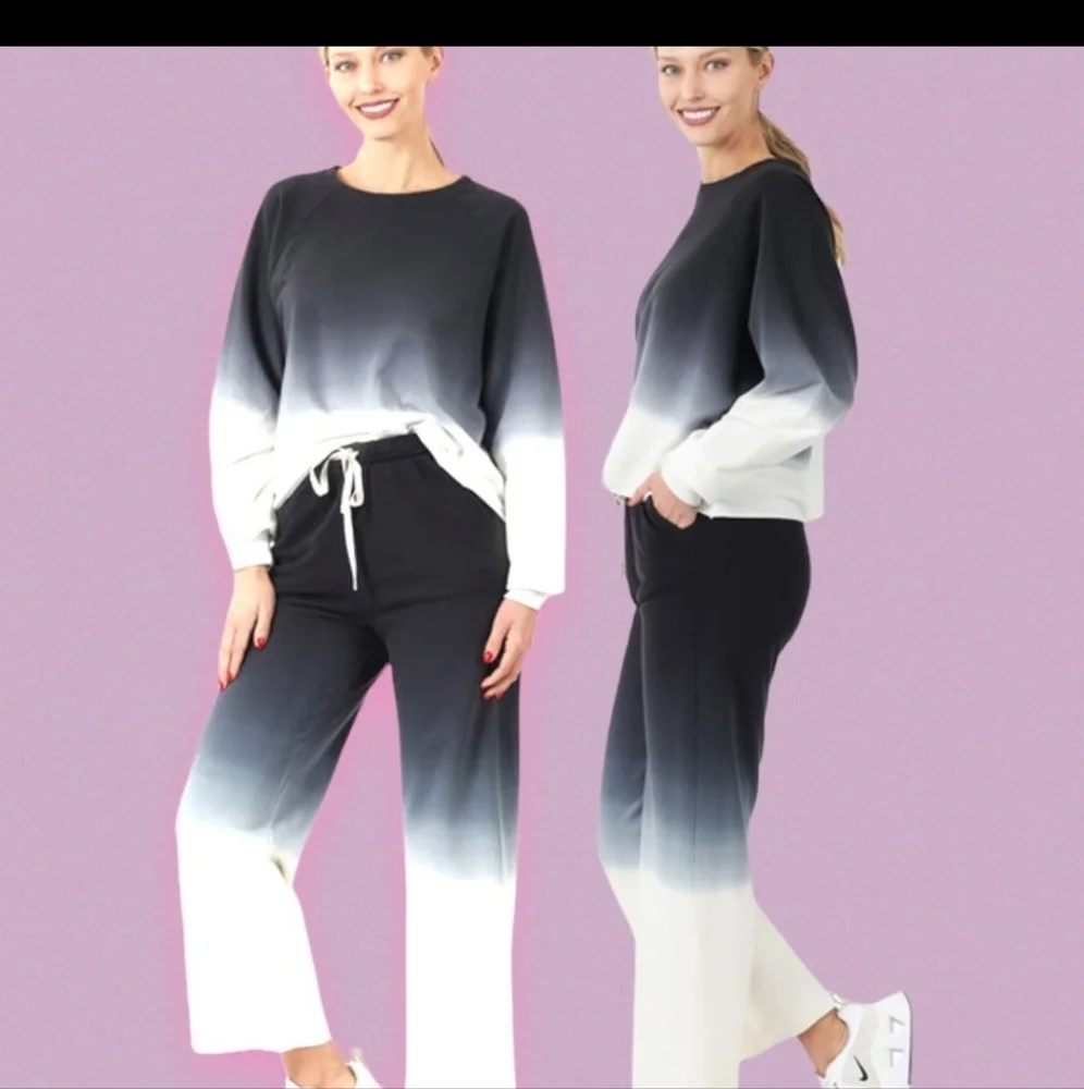 Black French Terry Ombre' Dip Dyed Raglan Sleeve Top various sizes hp🔥🔥🔥 - Picture 10 of 15